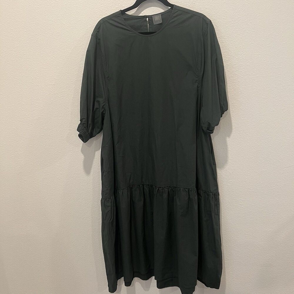 Grei New York Women’s Virago Dress Sz O/Xs In Green Lagenlook Quiet Luxury